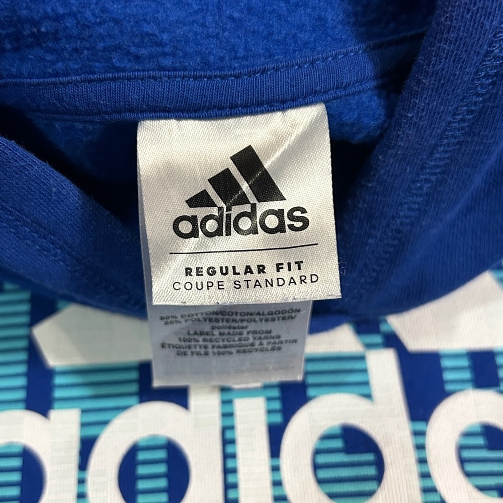 Adidas Royal Blue Hoodie with Graphic Logo - Picture 4 of 8